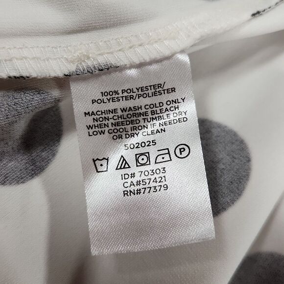 🔺️Ann Taylor White w/Black Polka Dot Cowl Neck Sleeveless Top Large - Picture 9 of 9